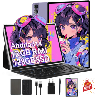 11 인치 태블릿 PC 게임용 인강용 안드로이드 가성비 태블릿 16GB RAM 128GB SSD oled 4k 디스플레이 1600만 화소 카메라 12000mAh, Wi-Fi 전용, 보라색