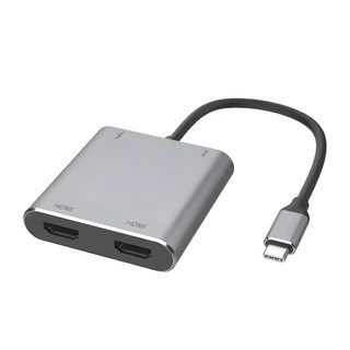 NEWVIA 4in1 雙Type C HDMI 多功能 USB 集線器 分配器 灰色, SDC-H2200