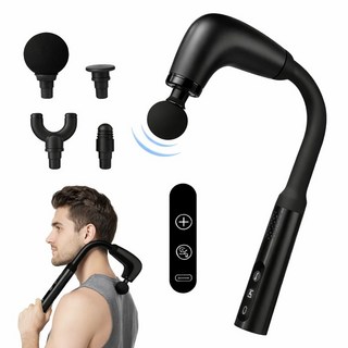 진동 핸디 마사지건 강력 진동 갈고리형 휴대용 무선 안마기, 블랙, GS-921