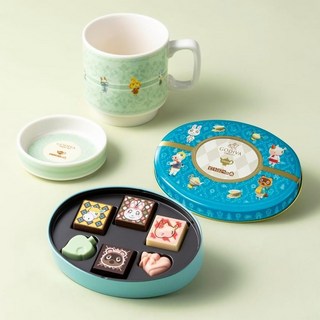 일본 GODIVA 고디바 동물의숲 어소트먼트 초콜릿 6피스 티머그잔 세트