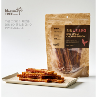 펫컴 내추럴트리 수제간식 리얼 치킨&연어 135g, 1개