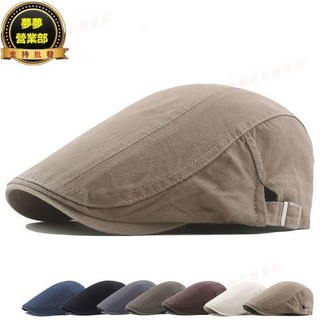 嘉義出貨 2024新款中老年貝雷帽男士純棉薄款報童帽高爾夫貝雷帽