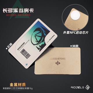 三角洲行動 遊戲儲值卡 系列，金屬卡、鑰匙卡、金卡、黑卡、白卡、總裁卡, 1個, 【白金】酒店國王房卡+NFC貼片