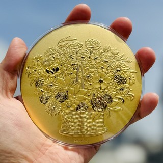 순금 코인 1g 카네이션 꽃바구니 꽃다발 생일 결혼 기념일 금 선물 24k 골드 금테크