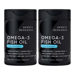 오메가3 rTG 피쉬오일 트리플스트렝스 스포츠리서치 1250mg 30정x2병, 30정, 2개
