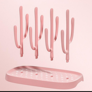 해피앤홈 젖병 건조대 탈부착형 주방 용품, 핑크, 젖병건조대
