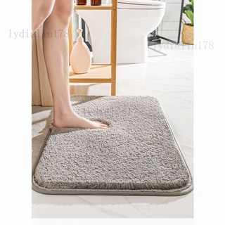 浴室地墊 吸水地墊 軟地墊 可愛風防滑腳墊 茸絨加厚吸水速乾 台灣出貨, 藏青色,40*60CM