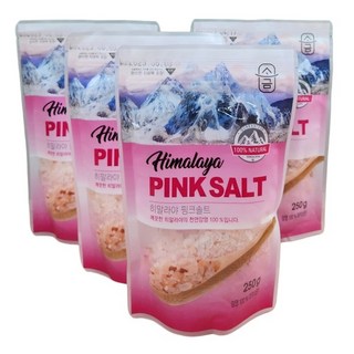 히말라야 핑크솔트 1kg 굵은입자 250gx4 미네랄소금 천연 암염소금 핑크소금, 4개, 250g