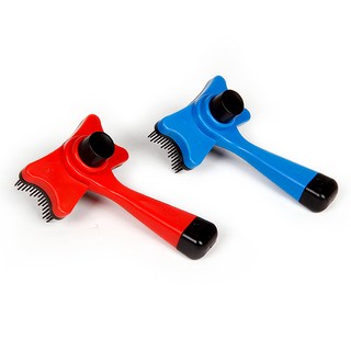 펫토리아 반려동물 강아지 애견 다용도 빗 P-YB719851, 레드, 1개