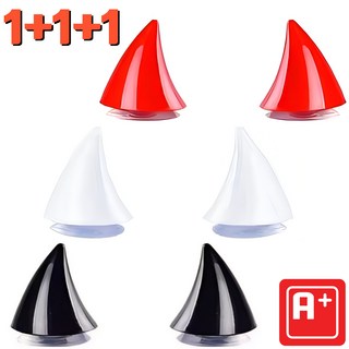 알탱고 [1+1+1]귀여운 악마 뿔(소형) 헬멧 부착형 레포츠용 선물용 3색 혼합, 블랙+화이트+레드