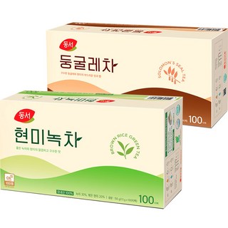 동서 현미녹차100T+동서 둥글레차100T, 1개, 200개입, 1.2g