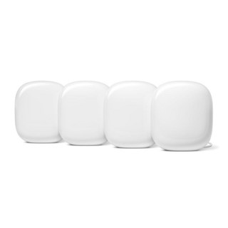 Google Nest Wi-Fi Pro - 6E 빠른 속도와 집 전체를 커버하는 신뢰할 수 있는 홈 시스템 메시 라우터 4팩 스노우 109056