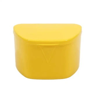 인공 치아 홀더 거짓 입 가드 교정 케이스 리테이너 틀니 목욕 상자 청소 구강 위생 용품, 04 Yellow