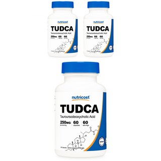 nutricost TUDCA牛磺熊去氧膽酸無麩質膠囊 250mg, 60顆, 3罐