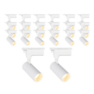 라인조명 LED 에코 원통 COB 일체형 레일조명 화이트바디, 8. 전구(노란빛) 30w, 20개
