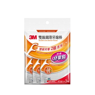 3M 雙線細滑牙線棒超值量販包 32支*4包裝 台灣製造 線材強韌不易斷裂 雙線牙線棒, 1個, 32支