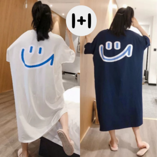 2장세트 빅스마일 반팔 빅잠옷 원피스 홈웨어
