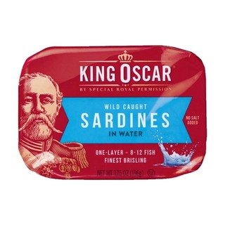 King Oscar 野生捕撈 鯷魚 (沙丁魚) 橄欖油 特級初榨 106g, 1個, 無油無鹽迷你沙丁魚