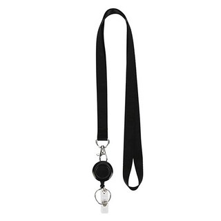 伸縮識別證帶 黑色, 掛繩易拉扣, 1個