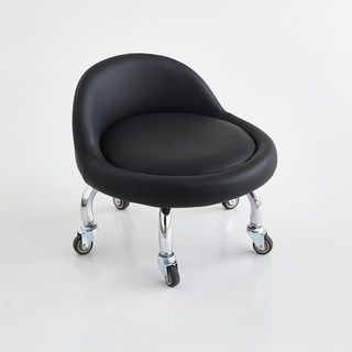 우이지아 앉은뱅이 회전 작업 요추등받이 의자, 1개, 5바퀴무소음블랙