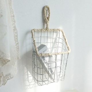 케이트가든 행잉 빈티지 바스켓 철제 바구니 주방 인테리어 벽걸이형, 1개