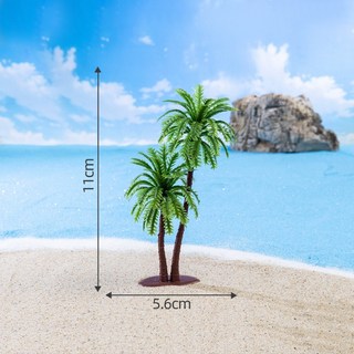 【微景小舖】微景觀 仿真樹 雙椰樹 椰子樹 居家裝飾 園藝造景 拍攝道具擺飾 迷你場景佈置 療癒小物 DIY沙灘佈置, 1個, C款-新款雙椰樹
