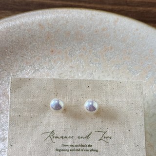 饅頭粉光珍珠耳釘 輕奢氣質耳環 2025新款小衆百搭耳飾 時尚高級感日韓風