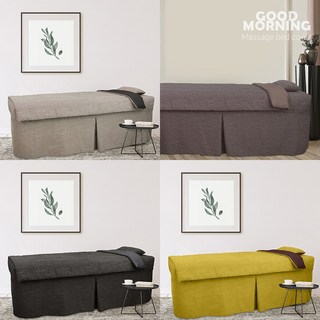 현대교역 굿모닝 고급 마사지 침대 커버 경락 미용 베드 커버 피부관리샵 병원, 굿모닝 07이불-린넨레이온 차콜, 1개