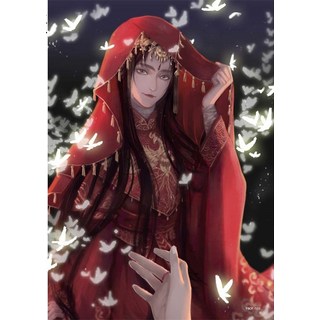 애니메이션 천관사복 주인공 화성&사련 일러스트 만들기 세트 묵향동후 장편소설 캐릭터 굿즈 다이아몬드 페인팅 그림 인테리어 소품 보석십자수 액자 캔버스 일체형 세트, 30*40cm (액자 없음)  TGCF-029, 1개