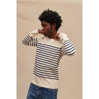 法國進口 Le Minor法國海軍風Marinière條紋上衣 - 男 無染原色-海軍藍 M號/法國製 純棉 百搭