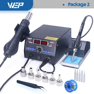 WEP T12 디솔더링 스테이션 전기 납땜 인두 키트 핫 에어 리워크 펜 용접기 와이어 클램프 브래킷 핸드 툴, 01 240V AU, 01 빠른, 02 SET2