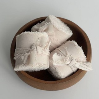 네추럴 빈티지 면리본 자수코튼 린넨끈 5cm 9m 선물포장 꽃포장 리본공예, 크림