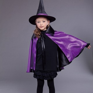 萬聖節 披風 女巫造型 化妝舞會 裝扮 服飾道具【2H025E093】, 紫-小孩, 1個