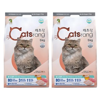 캐츠랑 NEW 전연령 고양이 건식사료, 닭+참치, 5kg, 2개