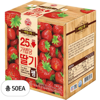 오뚜기 아임스틱 가볍당 딸기쨈, 20g, 50개