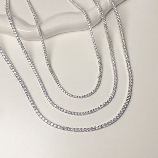 테니스 목걸이 실버 클래식 2mm 3mm 화이트골드 명품목걸이