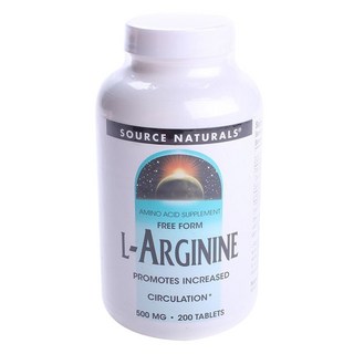 SOURCE NATURALS L-精胺酸補充錠 500mg, 1組, 200顆