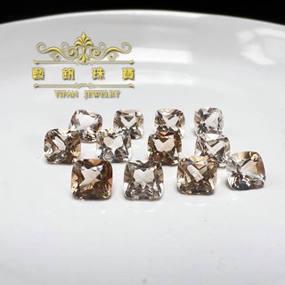 藝釩珠寶 香檳黃托帕石 枕型 6&7mm 寶石 刻面 帝王托帕, 1個, 6mm（淡色）