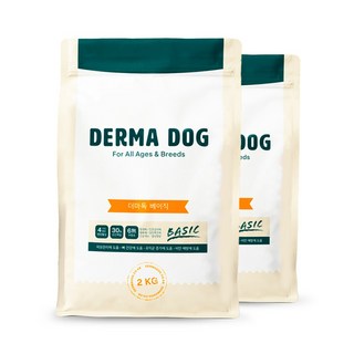더마독 베이직 닭+연어 전연령 강아지 사료 2개 묶음