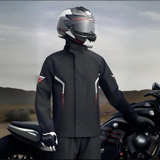 정싱 성인 오토바이 레인코트 폭우방지 우비구 방한 오토바이 라이딩 방수 우비 상하의 세트, 블랙, M