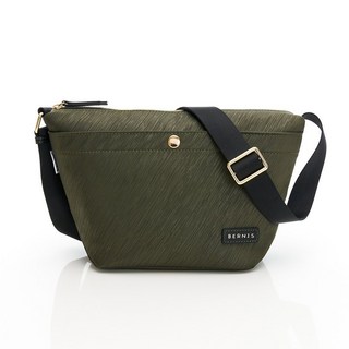 【BERNIS】都會休閒系列輕量側背包 防潑水斜背包 輕便小包 流行女包 多色可選, 細雨斜紋綠
