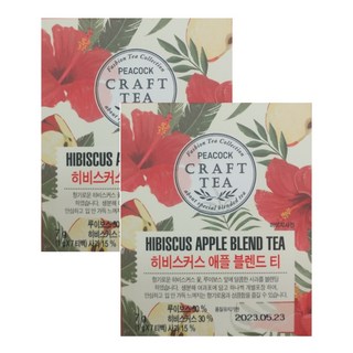 피코크 입안 가득 채워지는 붉은빛 상큼함 히비스커스 애플 블렌드티 7입 7g x2개, 2개, 7개입, 1g