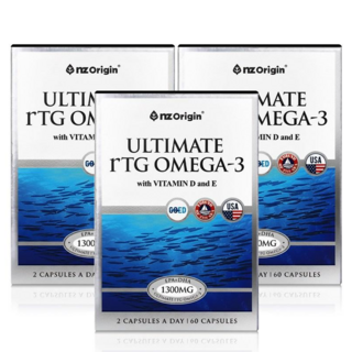[3통] 엔젯오리진 얼티메이트 rTG 알티지 오메가3 비타민D&E, 3개, 60정