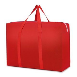 搬家打包袋無紡布行李袋手提旅行整理袋防塵被子收納袋批發便攜, 1個, 同色-紅色:50*30*25