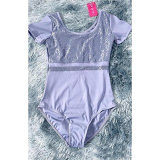 우아한 자수 스플라이스 백 발레 레오타드 체조 훈련 바디수트 댄스웨어 엘리트 프로, A. M, 3. Bluish grey, 1개