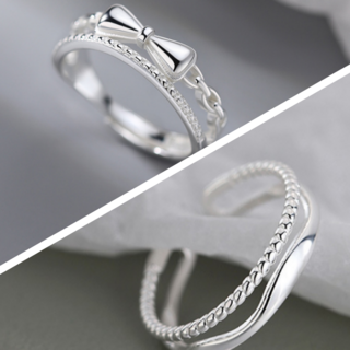 925 실버 레이어드 은 반지