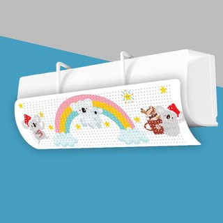 冷氣擋風板 導風板 遮風板 防直吹檔板 空調擋風板, 1個, 彩虹無尾熊, 彩虹無尾熊