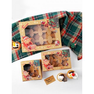 투명창 디저트 케이크상자 크라프트 종이 포장 박스 머핀 컵케이크 미니케이크 선물 포장용 상자 50개입, 5개, 12개 소가죽 크리스마스컵케이크 상자 5개