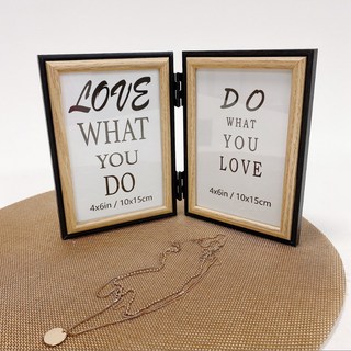 【獨家台灣現貨速出】現代墨邊木質雙面相框 ins 北歐風 作品框 照片牆 相片牆 相框牆 居家裝潢 婚禮小物, 1個, 現代墨邊4*6雙面框 FY0048, 黑配原木色