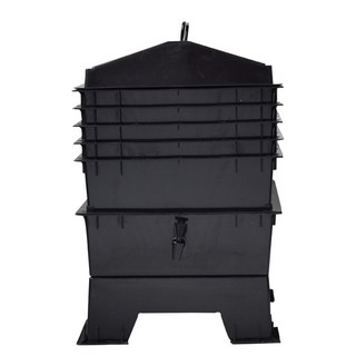 퇴비 제조기 토양 농업 대형 70L 용기 퇴비통 제조 회전 단일 사육, 지렁이 퇴비함-검은색-5개 작업 트레이